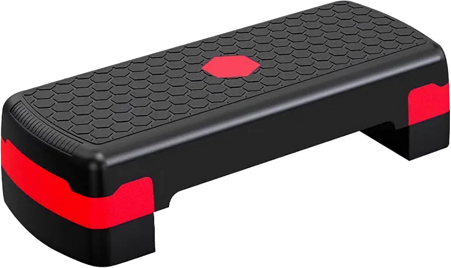 Non-Slip Fitness Stepper - Exercise Steps for Home, Gym, Cardio, Weights, Yoga, & Aerobics - Adjustable 2 Step Level Heights (10, 15 cm) - Workout Equipment Accessory Set