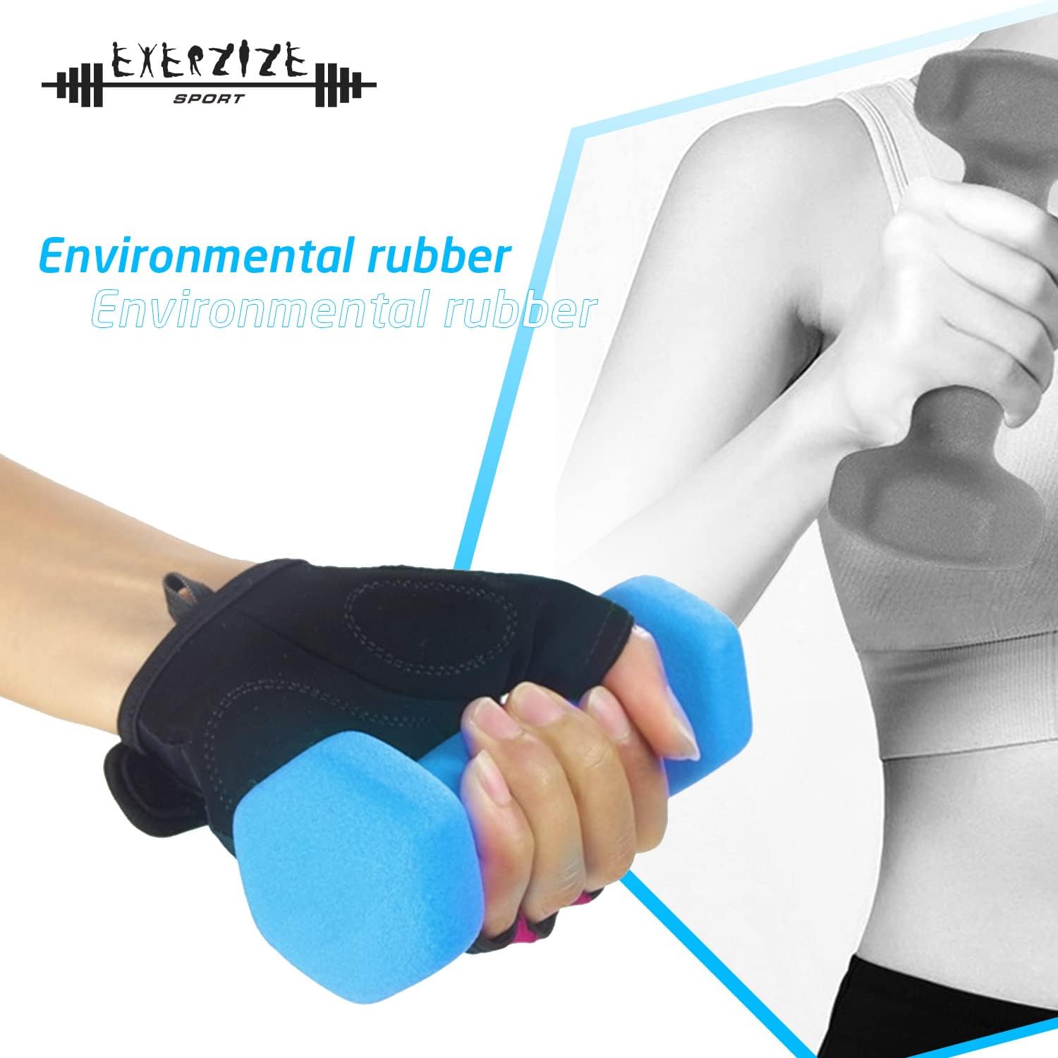 Neoprene Hexagon Dumbbells Weights, Home Gym Fitness Aerobic Exercise Weight, Solid Iron