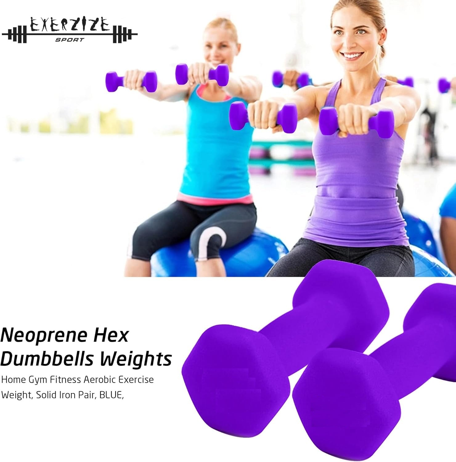 Neoprene Hexagon Dumbbells Weights, Home Gym Fitness Aerobic Exercise Weight, Solid Iron