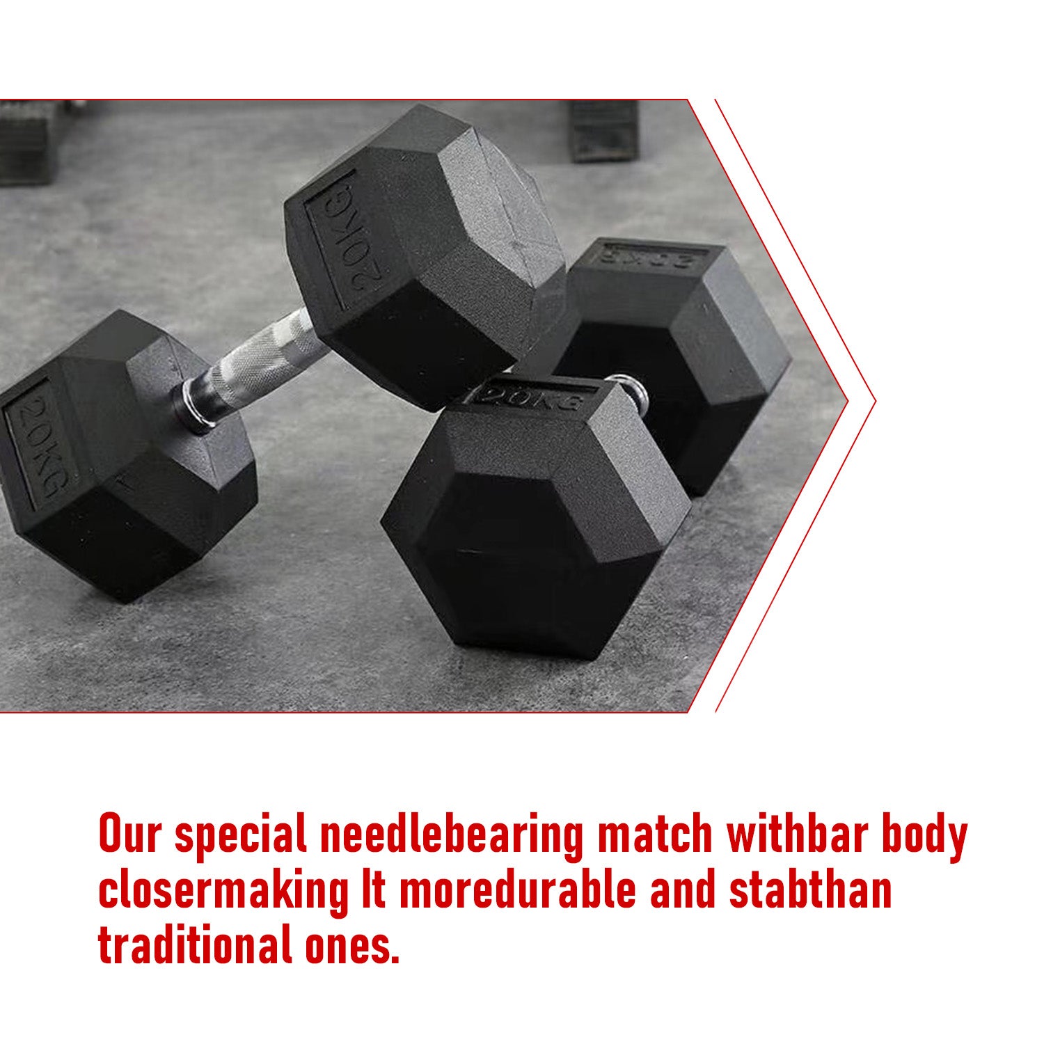 Hex Dumbbells, Home & Gym Cast Iron Dumbbells, Rubber Encased Hexagonal Dumbell