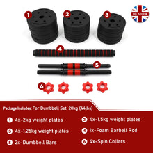 Load image into Gallery viewer, Adjustable Barbell Dumbbell Set
